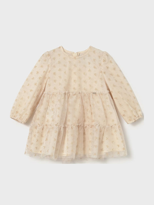 Children's Dress Long Sleeve Tulle Pink