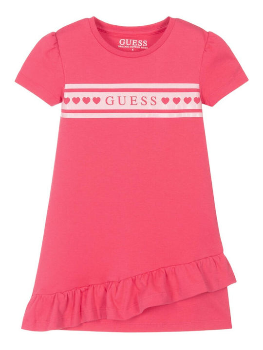 Children's Dress Short Sleeve Fuchsia
