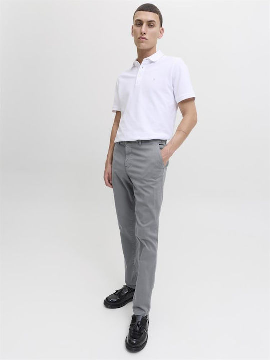 Pantaloni Chino Elastic Slim Fit Gri Granit