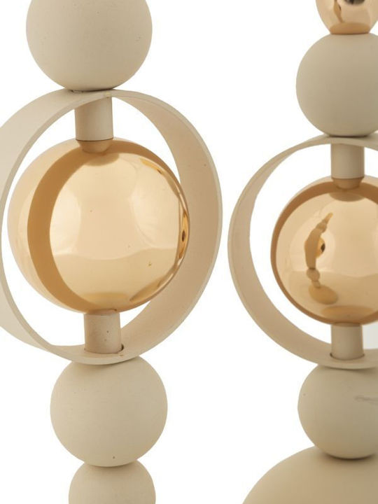 Mauro F Kerzenhalter-Set Metall in Beige Farbe 33cm 2Stück