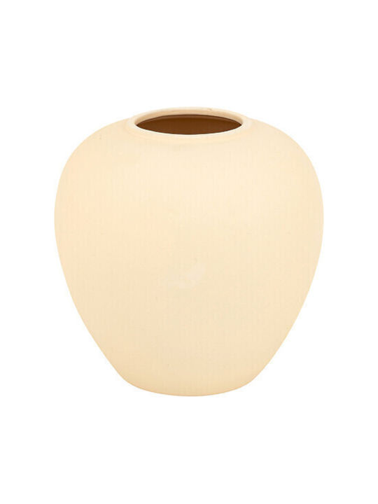 Atmosphera Decorative Ceramic Vase Rily Beige Φ22xH22cm