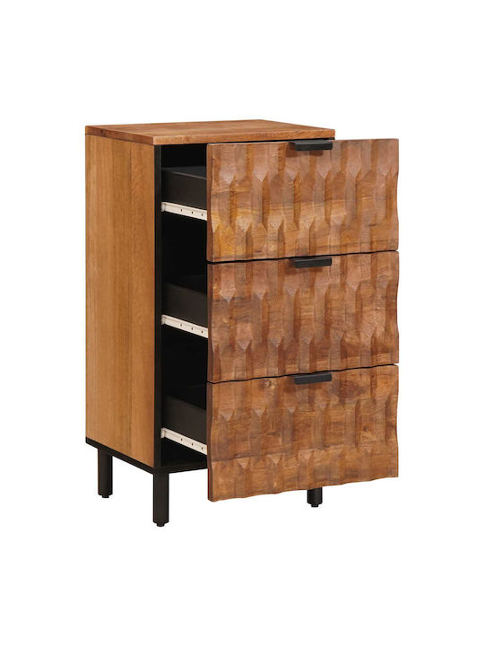Sideboard made of Wood & Metal with Drawers Acacia Brown Finish 40x33.5x75cm