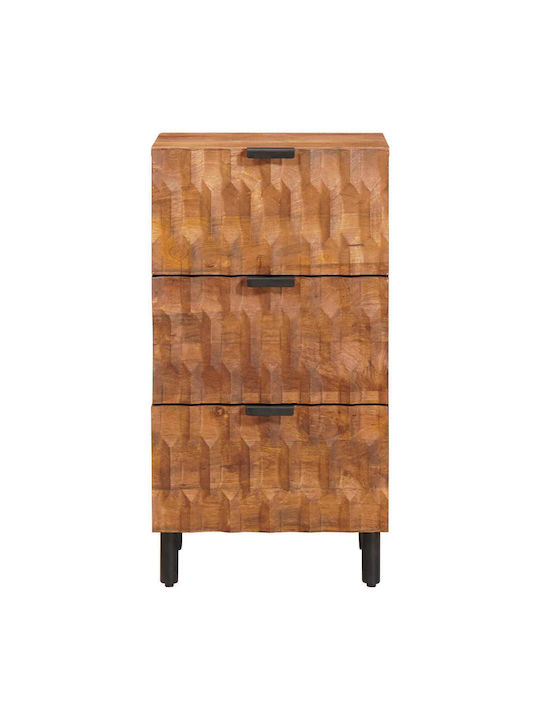 Sideboard made of Wood & Metal with Drawers Acacia Brown Finish 40x33.5x75cm