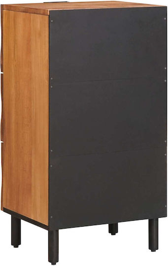 Sideboard made of Wood & Metal with Drawers Acacia Brown Finish 40x33.5x75cm