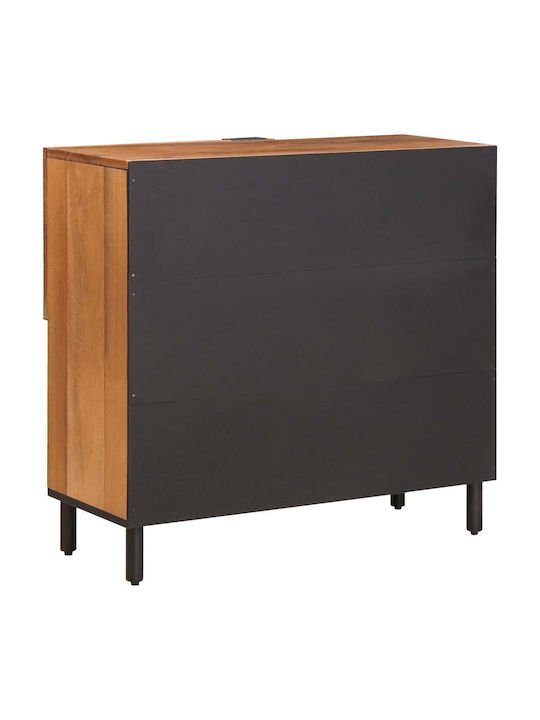 Bufet din Lemn Masiv & Metal Acacia Brown Finish 80x33.5x75cm