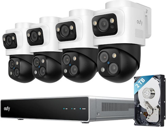 Eufy Sistem de Supraveghere S4 Max 4 Camere Camere IP 8MP cu Recorder NVR & Hard Disk 2TB