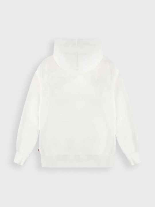 Kids Sweatshirt with Hood and Pockets White Batwing
