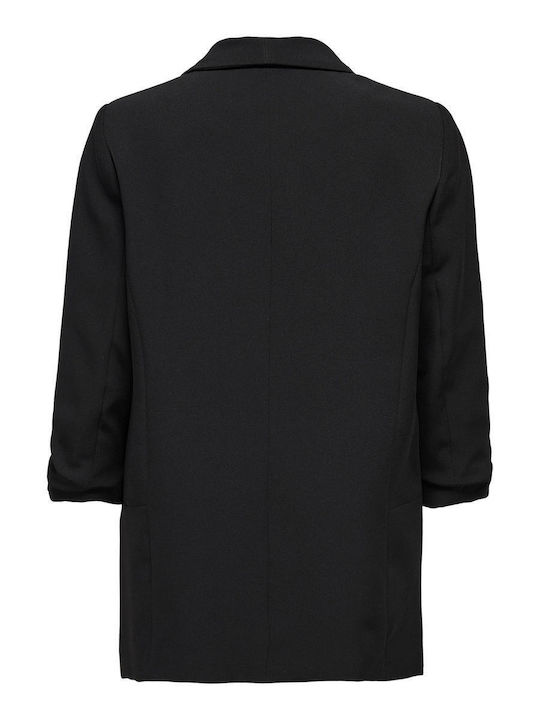 Only Elly Long Women's Waisted Blazer Black with Sequins 15197451