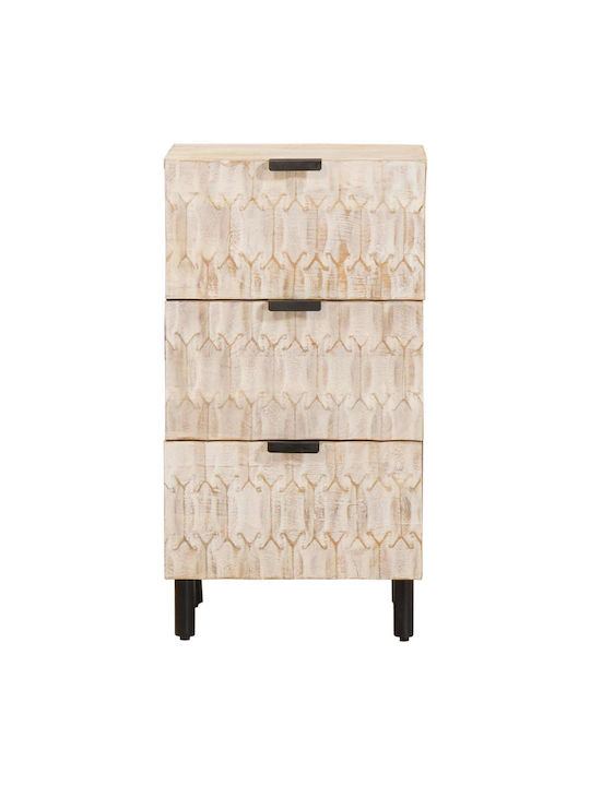 Comoda pentru Dormitor cu 3 sertare Albă 40x33.5x75buc