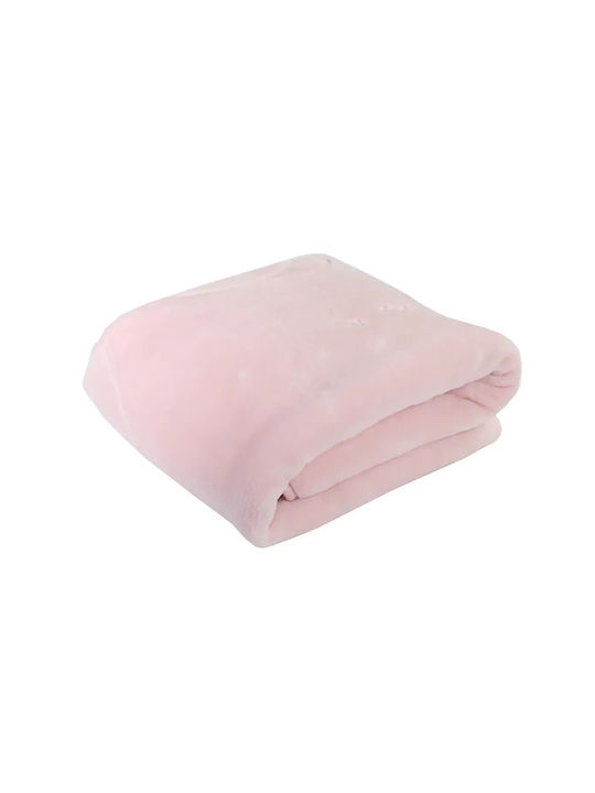 Piel SA Decke Wickeltücher für Kinderzimmer 6654 Osito Mariposas Samt Rosa 80x110cm