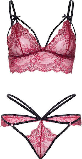 Leg Avenue 81623 Bra Thong Set Burgundy Size