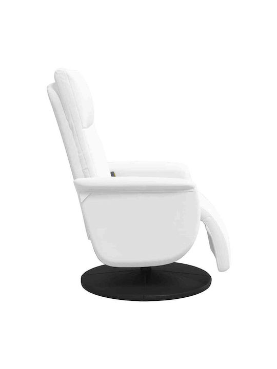 Modern Recliner from Faux Leather White M71xP90xH105cm