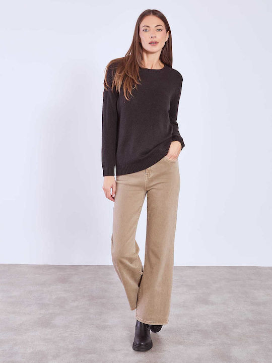 Celestino Damen-Pullover Strick Viskose Schwarz
