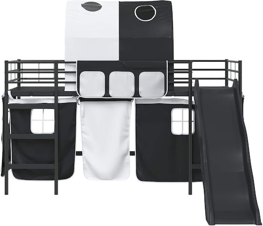 Kids Bed Single Black for Mattress 100x201cm