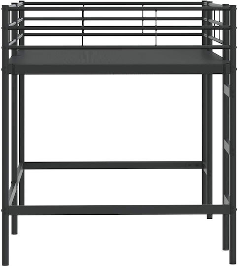 Pat Pentru Copii Single Negru Pentru Saltea 100x201cm