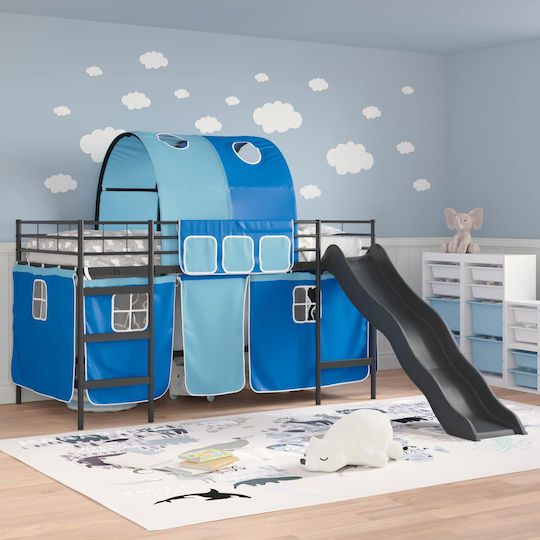 Kinderbett Einzel Schwarz für Matratze 100x201cm