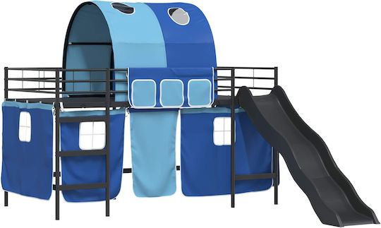 Kinderbett Einzel Schwarz für Matratze 100x201cm