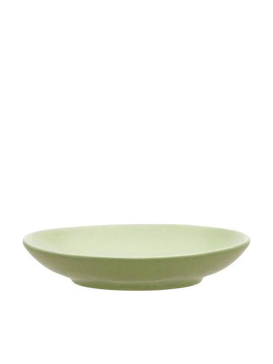 Espiel Stoneware Servierplatte Oval Keramik Green 22x16cm 1Stück