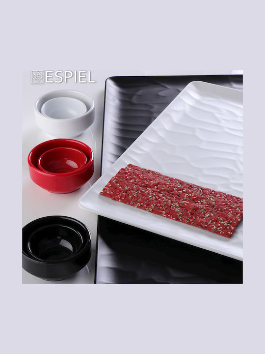 Espiel Wavy Matte Serving Platter Rectangular Black 32.5x26.5cm