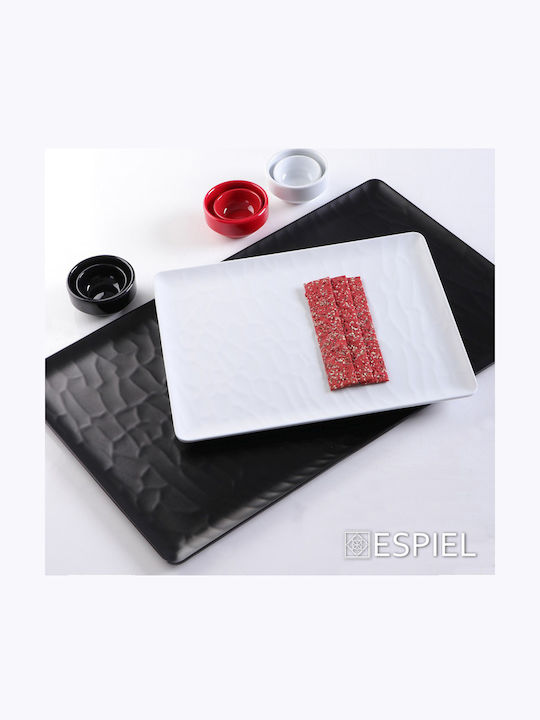 Espiel Wavy Matte Serving Platter Rectangular Black 32.5x26.5cm