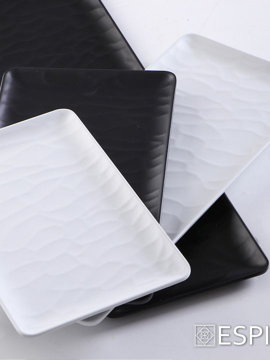 Espiel Wavy Matte Serving Platter Rectangular White 53x32.5cm