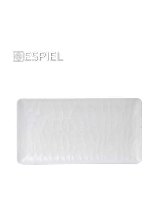 Espiel Wavy Matte Platou de Servire Dreptunghiular Plastic Albă 26x15buc 1buc