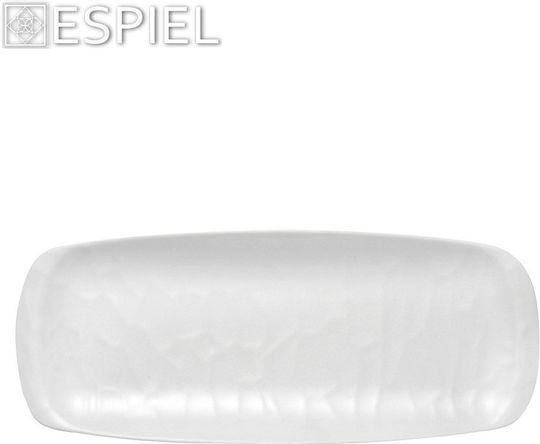 Espiel Wavy Serving Platter Rectangular Matte White 40.5x16.5cm