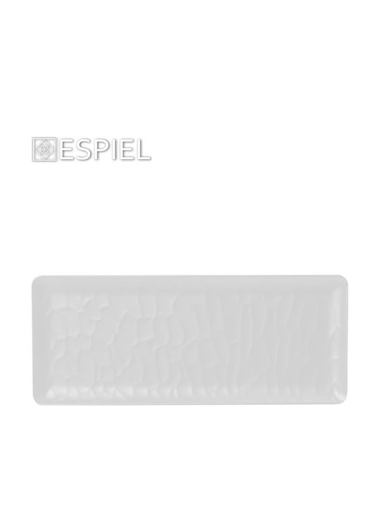 Espiel Wavy Matte Πιατέλα Σερβιρίσματος Ορθογώνια Πλαστική Λευκή 40x16εκ. 6τμχ