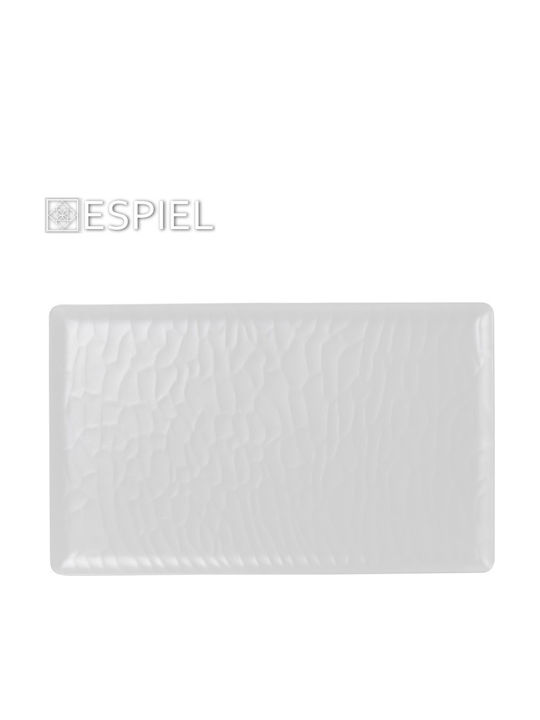Espiel Wavy Matte Serving Platter Rectangular White 53x32.5cm