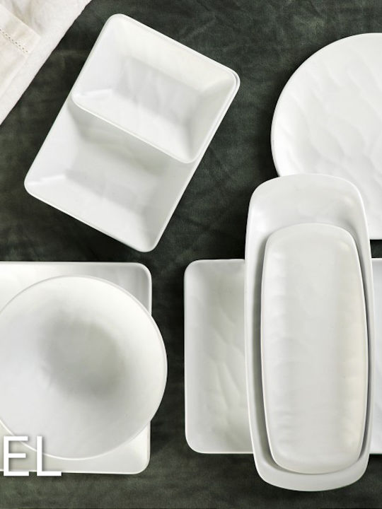 Espiel Wavy Matte Serving Platter Rectangular White 53x32.5cm