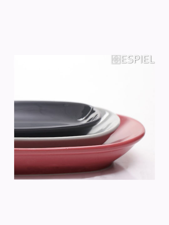 Espiel Essentials Πιατέλα Σερβιρίσματος Ορθογώνια Κεραμική Κόκκινη 15x8.5εκ. 6τμχ