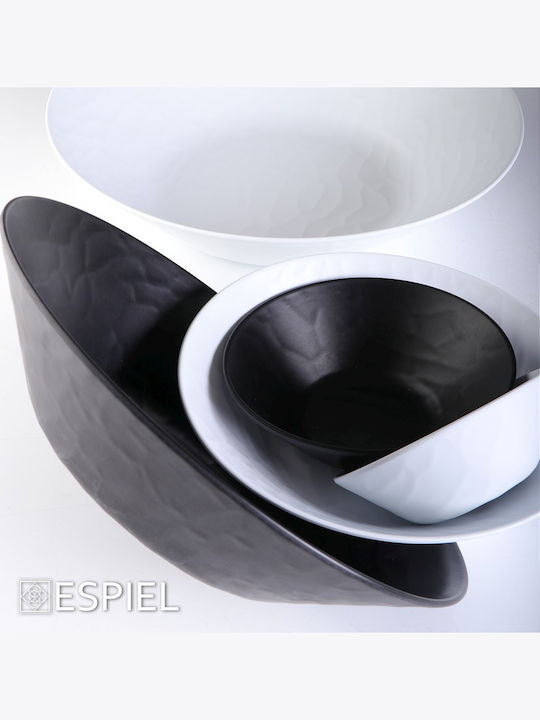 Espiel Wavy Πιατέλα Σερβιρίσματος Ορθογώνια Πλαστική Matte Black 40.5x16.5εκ. 6τμχ