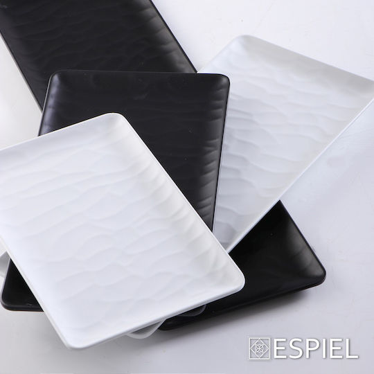 Espiel Wavy Matte Serving Platter Rectangular White 40x16cm