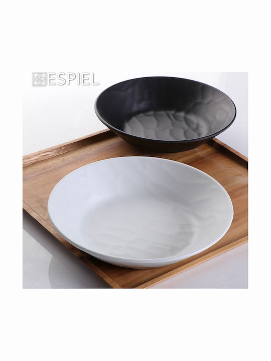 Espiel Wavy Πιατέλα Σερβιρίσματος Ορθογώνια Πλαστική Matte Black 40.5x16.5εκ. 6τμχ