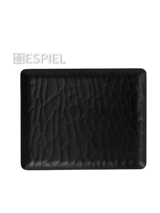 Espiel Wavy Matte Serving Platter Rectangular Black 53x32.5cm