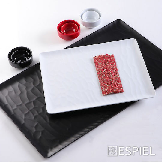 Espiel Wavy Matte Serving Platter Rectangular White 40x16cm