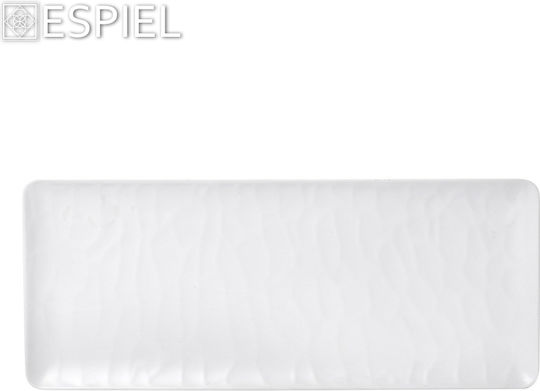 Espiel Wavy Matte Serving Platter Rectangular White 40x16cm