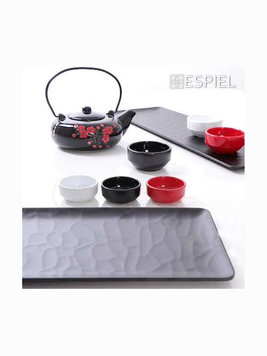 Espiel Wavy Matte Serving Platter Rectangular Black 26x15cm