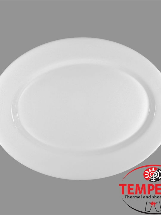 Bormioli Rocco Toledo Servierplatte Oval Glas Weiß 36x27cm 1Stück