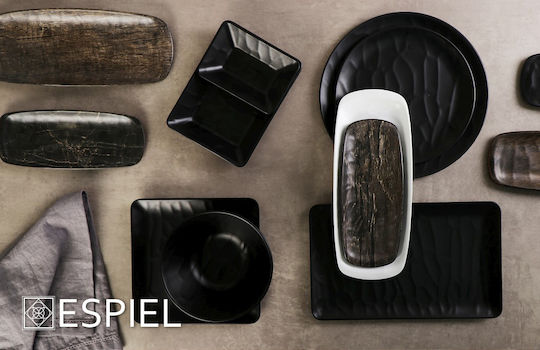 Espiel Black Wood Serving Platter Rectangular Black 20.5x8.5cm