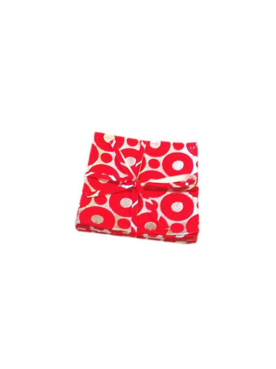 Espiel Fabric Coaster Red Coaster Fabric Red 10x10cm 4pcs
