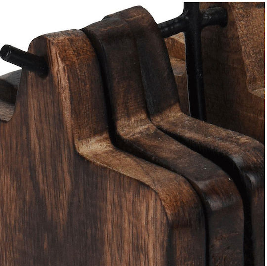 JK Home Decoration Сувенир Дърво Със стойка Кафяв 10x10см 6бр