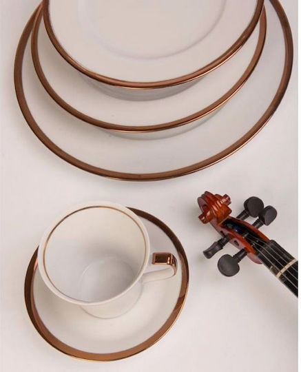 Cryspo Trio Cup Tea Porcelain Rose Gold 250ml