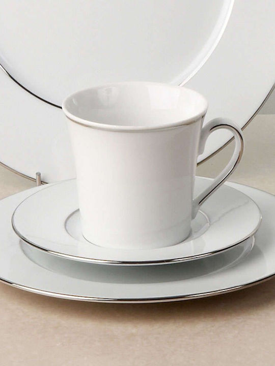 Cryspo Trio Suzana II Σετ Φλιτζάνια Tσαγιού από Πορσελάνη Platin 250ml 6τμχ