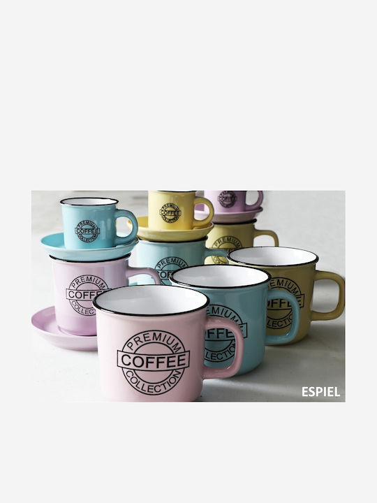 Espiel Coffee Комплект чаши Еспресо от Порцелан Розов 90мл 6бр