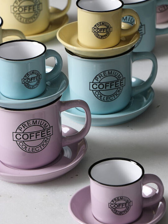Espiel Coffee Комплект чаши Еспресо от Порцелан Розов 90мл 6бр