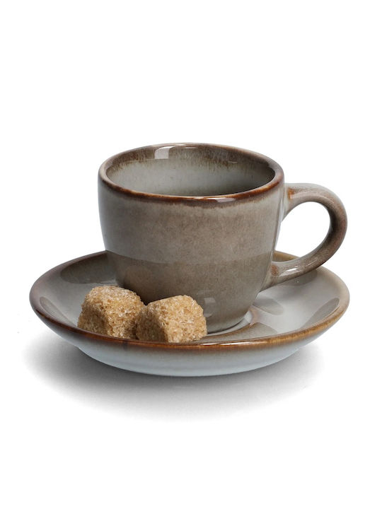 Zeller Set Tassen Espresso Keramik Braun 60ml 4Stück