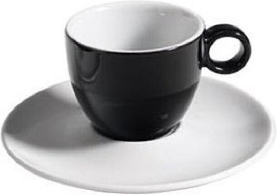 ΑΡULUM Set of Cups Coffee Porcelain Black 80ml 6pcs