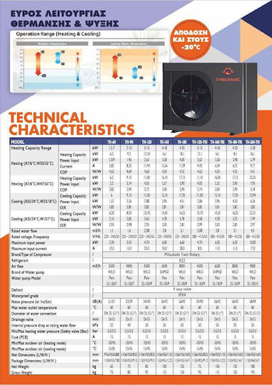 Thermic Single Phase Heat Pump 9.2kW 60°C Monoblock