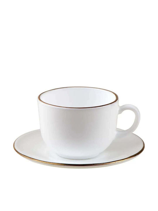 KING Hoff Set Tassen Kaffee Glas Braun 210ml 12Stück